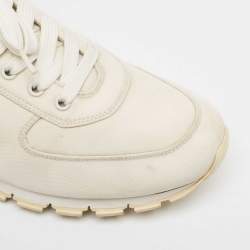 Prada Sport White Canvas Lace Up Sneakers Size 46