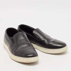 Prada Sport Black Leather Slip On Sneakers Size 40.5