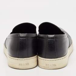 Prada Sport Black Leather Slip On Sneakers Size 40.5