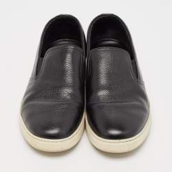Prada Sport Black Leather Slip On Sneakers Size 40.5