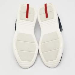 Pre Owned Prada Sport Navy Blue Mesh and Neoprene Slip On Sneakers Size 41.5