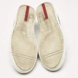 Prada Sport Grey Leather Low Top Sneakers Size 42