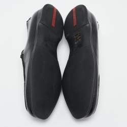 Prada Sport Black Leather Slip On Loafers Size 42