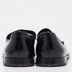 Prada Sport Black Leather Slip On Loafers Size 42