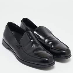 Prada Sport Black Leather Slip On Loafers Size 42