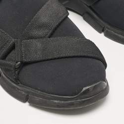 Prada Sport Black Neoprene and Canvas Low Top Sneakers Size 41