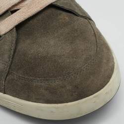 Prada Sport Grey Suede Leather High Top Sneakers Size 45