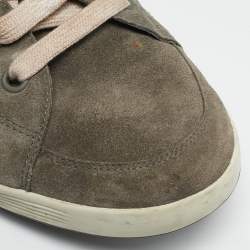 Prada Sport Grey Suede Leather High Top Sneakers Size 45