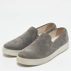 Prada Sport Grey Suede Slip On Sneakers Size 38.5