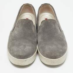 Prada Sport Grey Suede Slip On Sneakers Size 38.5