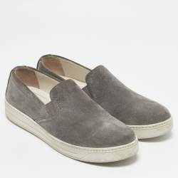 Prada Sport Grey Suede Slip On Sneakers Size 38.5