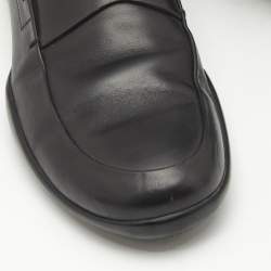 Pre Owned Prada Sport Black Leather Slip On Loafers Size 42
