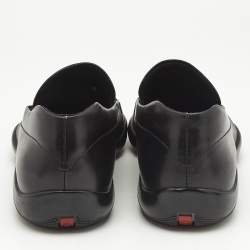 Pre Owned Prada Sport Black Leather Slip On Loafers Size 42