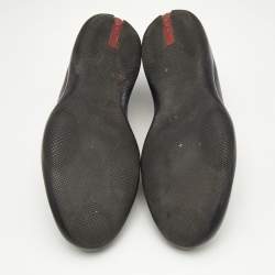 Pre Owned Prada Sport Black Leather Slip On Loafers Size 42