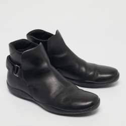 Pre Owned Prada Sport Black Leather High Top Sneakers Size 43