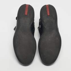 Pre Owned Prada Sport Black Leather High Top Sneakers Size 43