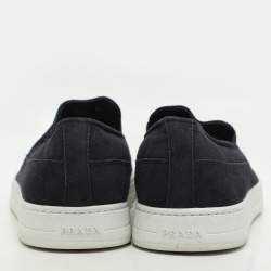 Pre Owned Prada Sport Navy Blue Suede Slip On Loafers Size 42