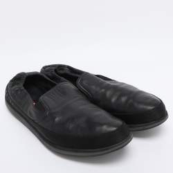Pre Owned Prada Sports Black Leather Scrunch Slip On Sneakers Size 45