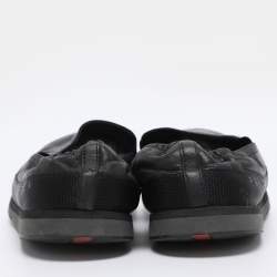 Pre Owned Prada Sports Black Leather Scrunch Slip On Sneakers Size 45