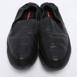 Pre Owned Prada Sports Black Leather Scrunch Slip On Sneakers Size 45