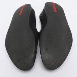 Pre Owned Prada Sports Black Leather Scrunch Slip On Sneakers Size 45