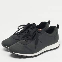 Pre Owned Prada Sport Grey/Black Canvas  Trainer Lace Up Sneakers Size 43