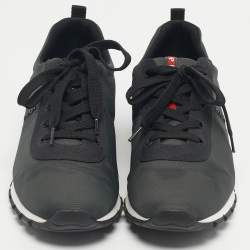 Pre Owned Prada Sport Grey/Black Canvas  Trainer Lace Up Sneakers Size 43