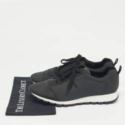 Pre Owned Prada Sport Grey/Black Canvas  Trainer Lace Up Sneakers Size 43