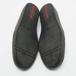 Pre Owned Prada Sport Black Leather Slip On Sneakers Size 45