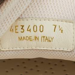 مملوكة مسبقًا حذاء رياضي برادا سبورت منخفض من أعلى جلد براءة اختراع وكاش شبكة أزرق كحلي/رمادي مقاس 41.5