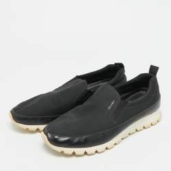 مملوكة مسبقًا Prada Sport Size 42 Black Canvas and Leather Slip On Sneakers