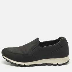مملوكة مسبقًا Prada Sport Size 39 Black Canvas Slip On Sneakers