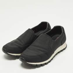 Pre Owned Prada Sport Size 39 Black Canvas Slip On Sneakers