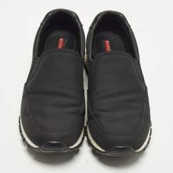Pre Owned Prada Sport Size 39 Black Canvas Slip On Sneakers