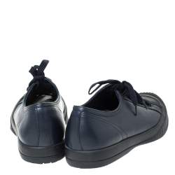 Pre Owned Prada Sport Black Leather Low Top Lace Up Sneakers Size 41.5