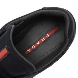 Pre Owned Prada Sport Dark Blue Canvas and Leather Sneakers Size 43.5