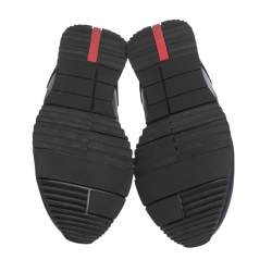 Pre Owned Prada Sport Dark Blue Canvas and Leather Sneakers Size 43.5