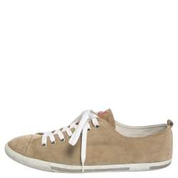 Pre Owned Prada Sport Beige Suede Low Top Sneakers Size 46