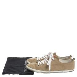 Pre Owned Prada Sport Beige Suede Low Top Sneakers Size 46