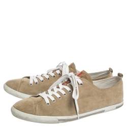 Pre Owned Prada Sport Beige Suede Low Top Sneakers Size 46
