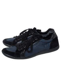 Pre Owned Prada Sport Blue Suede and Nylon Low Top Sneakers Size 42