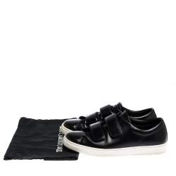 Pre Owned Prada Sport Black Leather Velcro Strap Low Top Sneakers Size 41.5