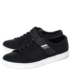 Pre Owned Prada Sport Black Fabric And Rubber Lace Up And Velcro Sneakers Size 41.5