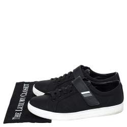 Pre Owned Prada Sport Black Fabric And Rubber Lace Up And Velcro Sneakers Size 41.5