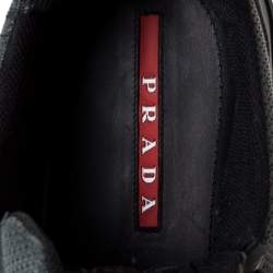 Pre Owned Prada Sport Black Leather And Mesh Low Top Sneakers Size 44