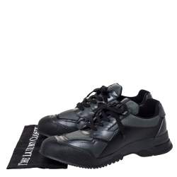 Pre Owned Prada Sport Black Leather And Mesh Low Top Sneakers Size 44