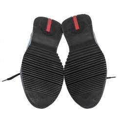 Pre Owned Prada Sport Black Leather And Mesh Low Top Sneakers Size 44