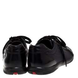 Pre Owned Prada Sport Black Nylon Fabric And Leather Low Top Sneakers Size 41.5