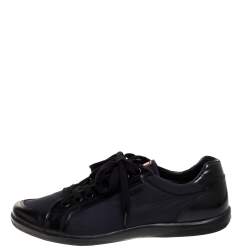 Pre Owned Prada Sport Black Nylon Fabric And Leather Low Top Sneakers Size 41.5