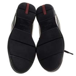 Pre Owned Prada Sport Black Leather Lace Up Low Top Sneakers Size 42.5